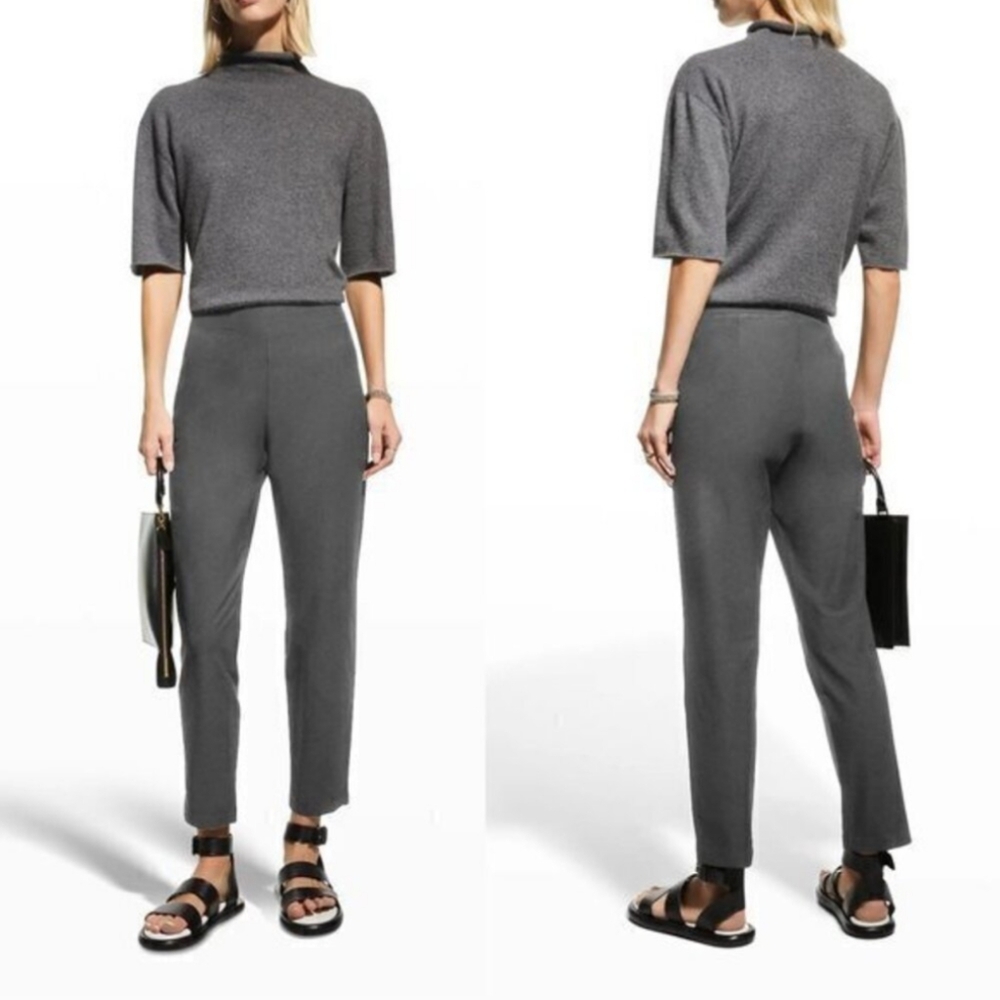 Eileen Fisher cotton pullon creep‎ gray side zip size xl
